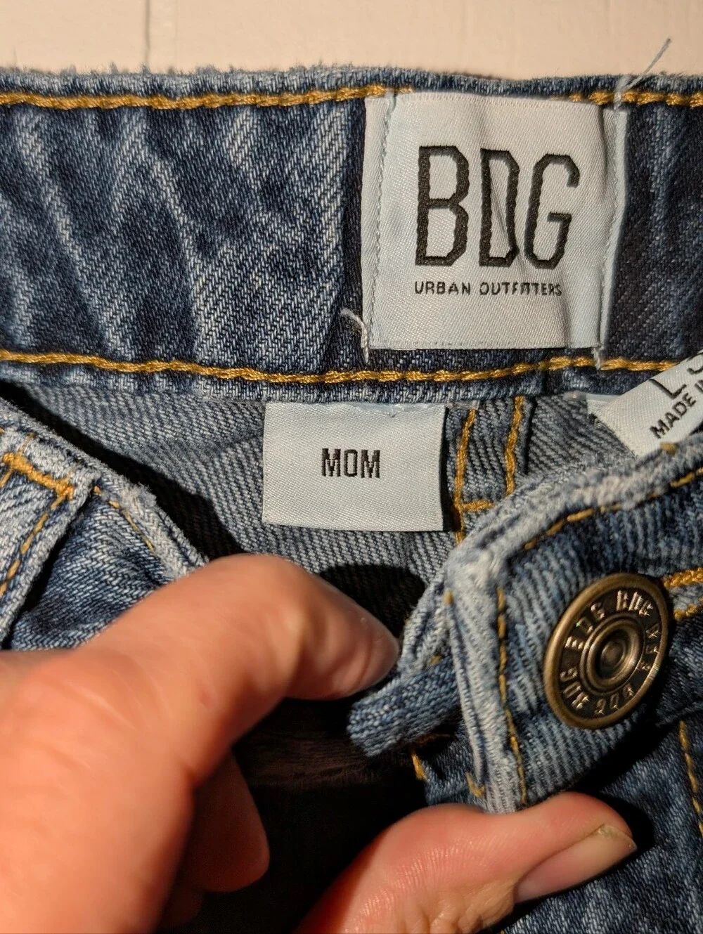 BDG Dark Blue Ripped Mom Jeans